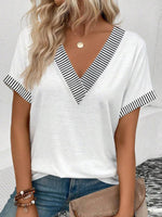 Stylish Short Sleeve V-Neck Top
