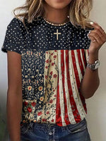 Stylish Round Neck Short Sleeve Top