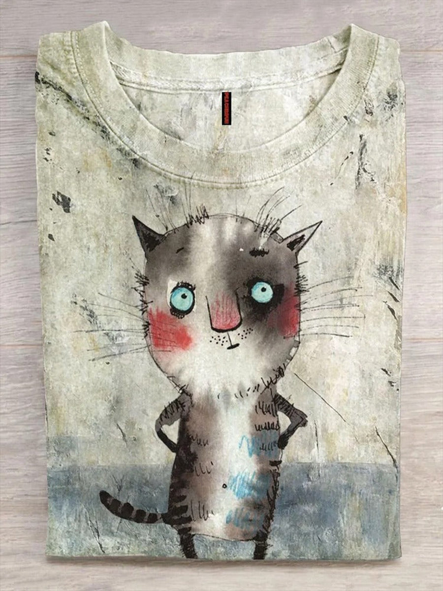 Cute Cat Art Print T-shirt
