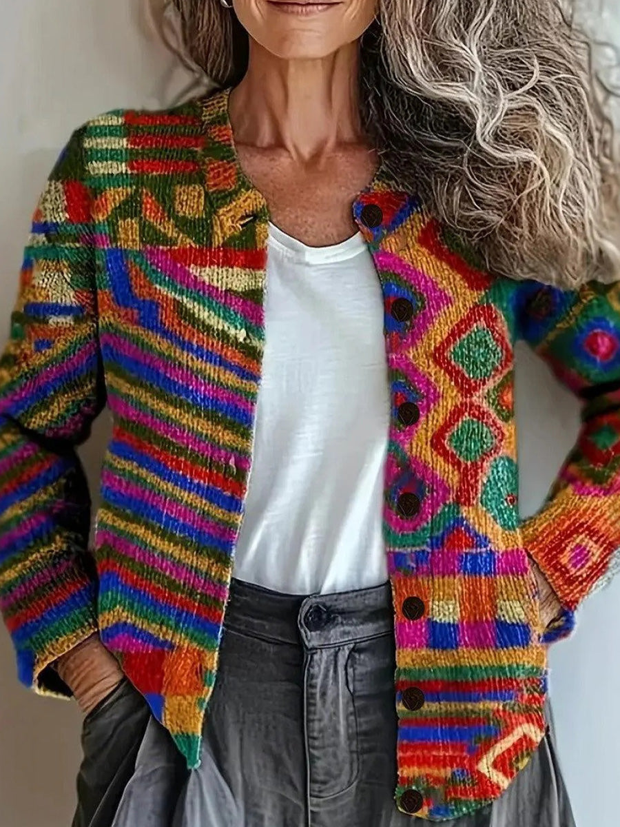 Special Multicolor Long Sleeve Cardigan