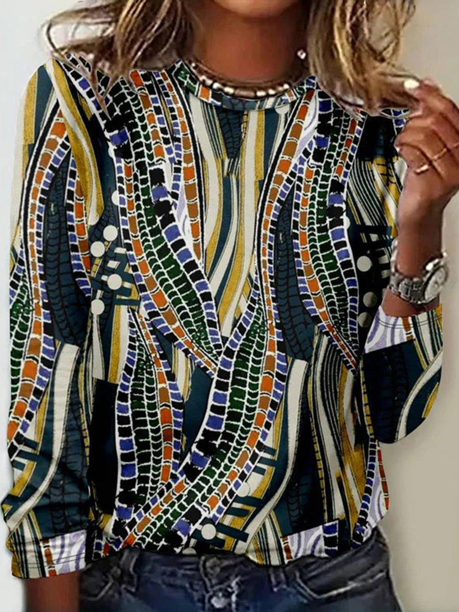 Vintage Abstract Print T-Shirt