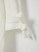 Solid Color Bowknot Lapel Long Sleeve Blouse with Buttons