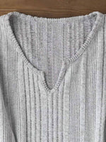 Button Plain Notched Neck Long Sleeve Blouse