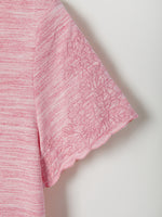 Casual Solid Embroidery V-neck Short Sleeve T-shirt