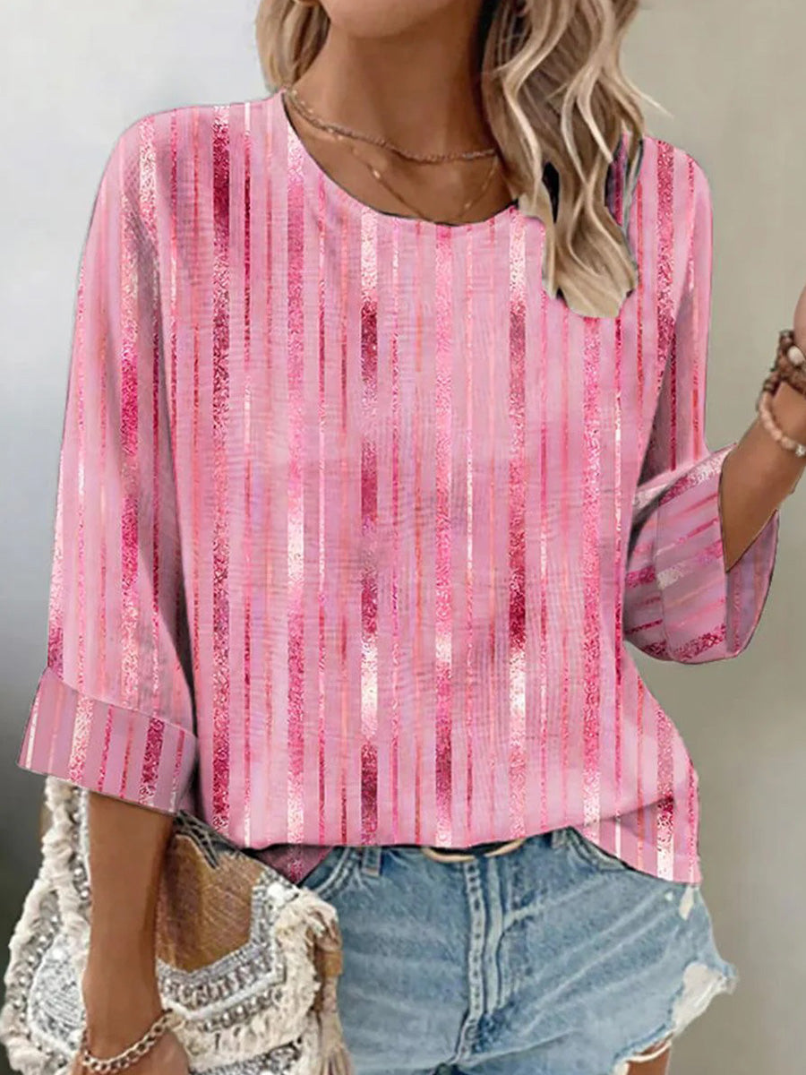 Sweet Pink Round Neck Top