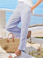 Breezy Striped Print Side Pocket Pants