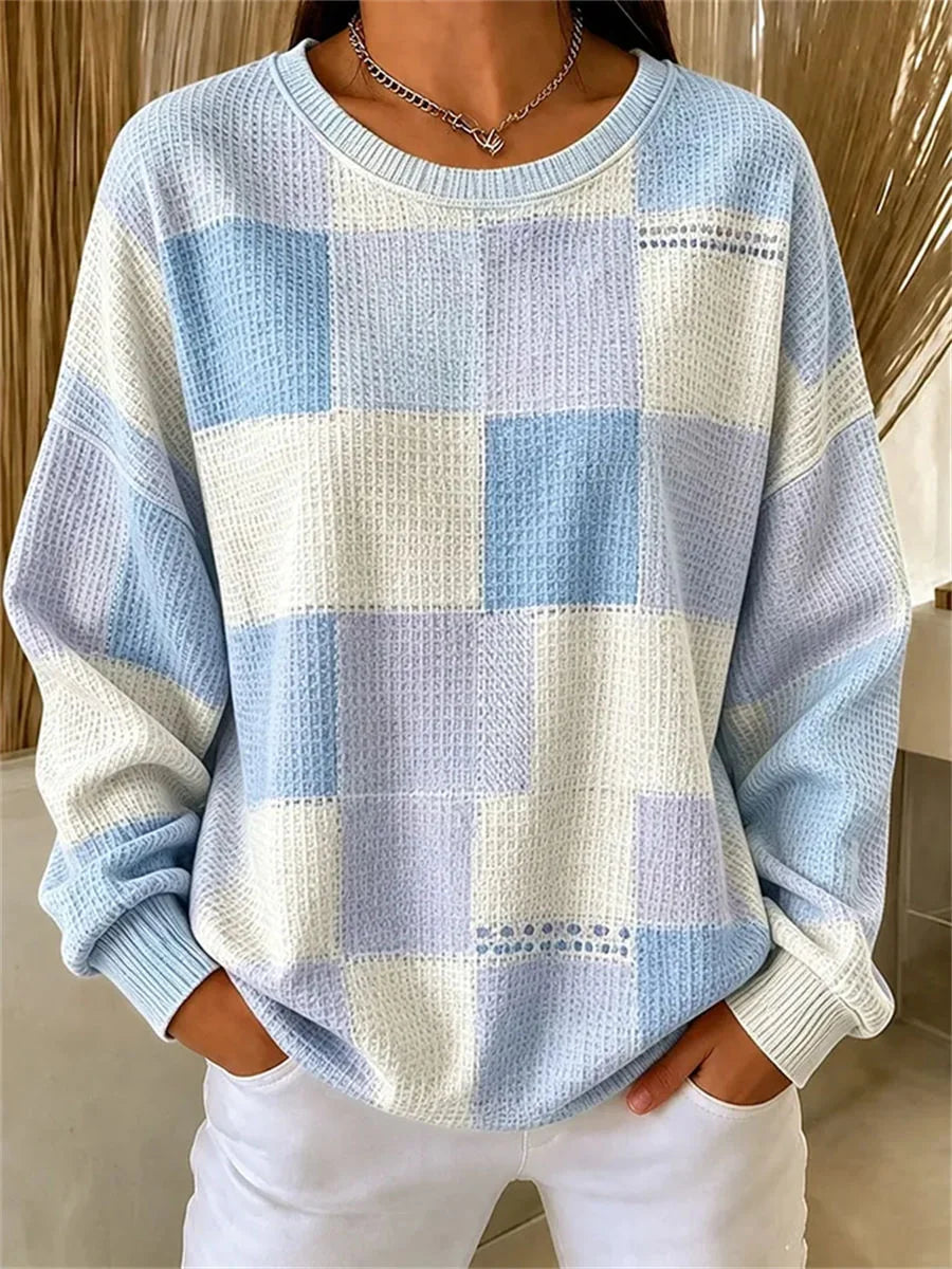 Casual Abstract Crew Neck Long Sleeve Sweatshirt
