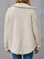 Creme light Casual Stand Collar Solid Long Sleeve Jacket