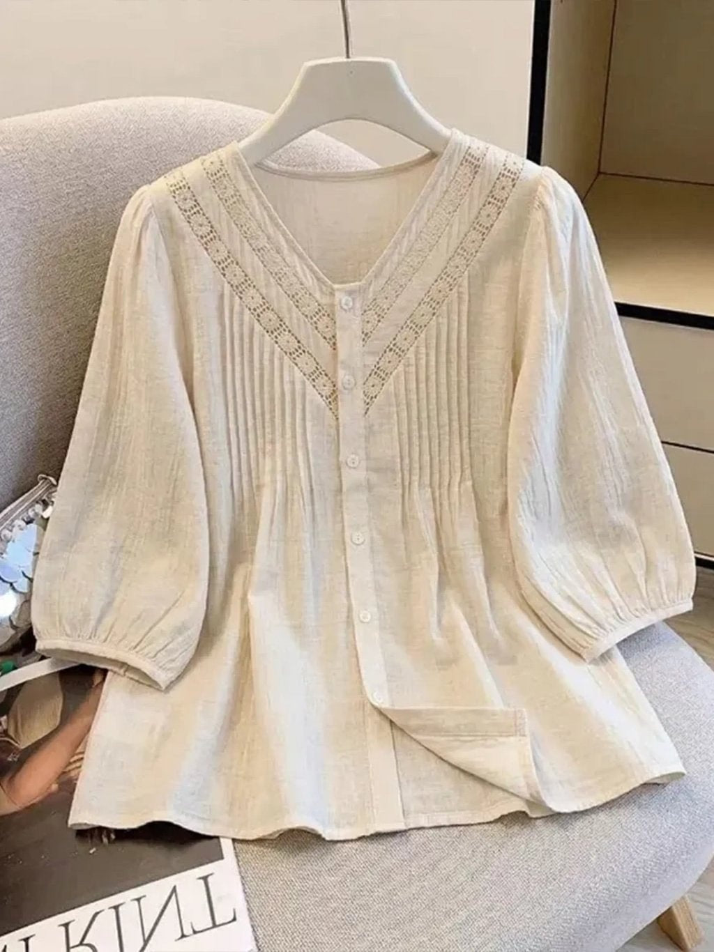 Women's Floral Print Casual Round-Neck Long-Sleeve Shirt
