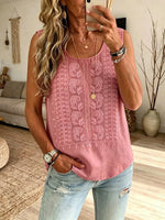 Women's Vintage Floral Textured Sleeveless Vest