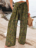 Women's Retro Ethnic Style Printed Cotton Linen Casual Pants