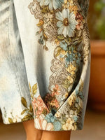 Women's Daisy Patchwork Print Cotton Capri Pants