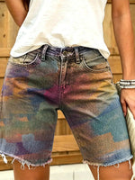 Women's Print Denim Shorts