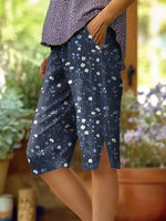 Women's Totem Floral Vintage Printed Cotton And Linen Casual Pants
