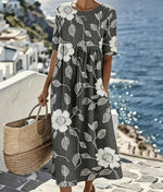 Women'S Vacation Round Neck Short Sleeve Printed Dress