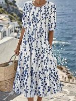 Women'S Vacation Round Neck Short Sleeve Printed Dress