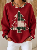 Casual Plaid Crew Neck Long Sleeve Sweatshirt