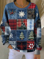 Vintage Christmas Round Neck Long Sleeve Sweatshirt