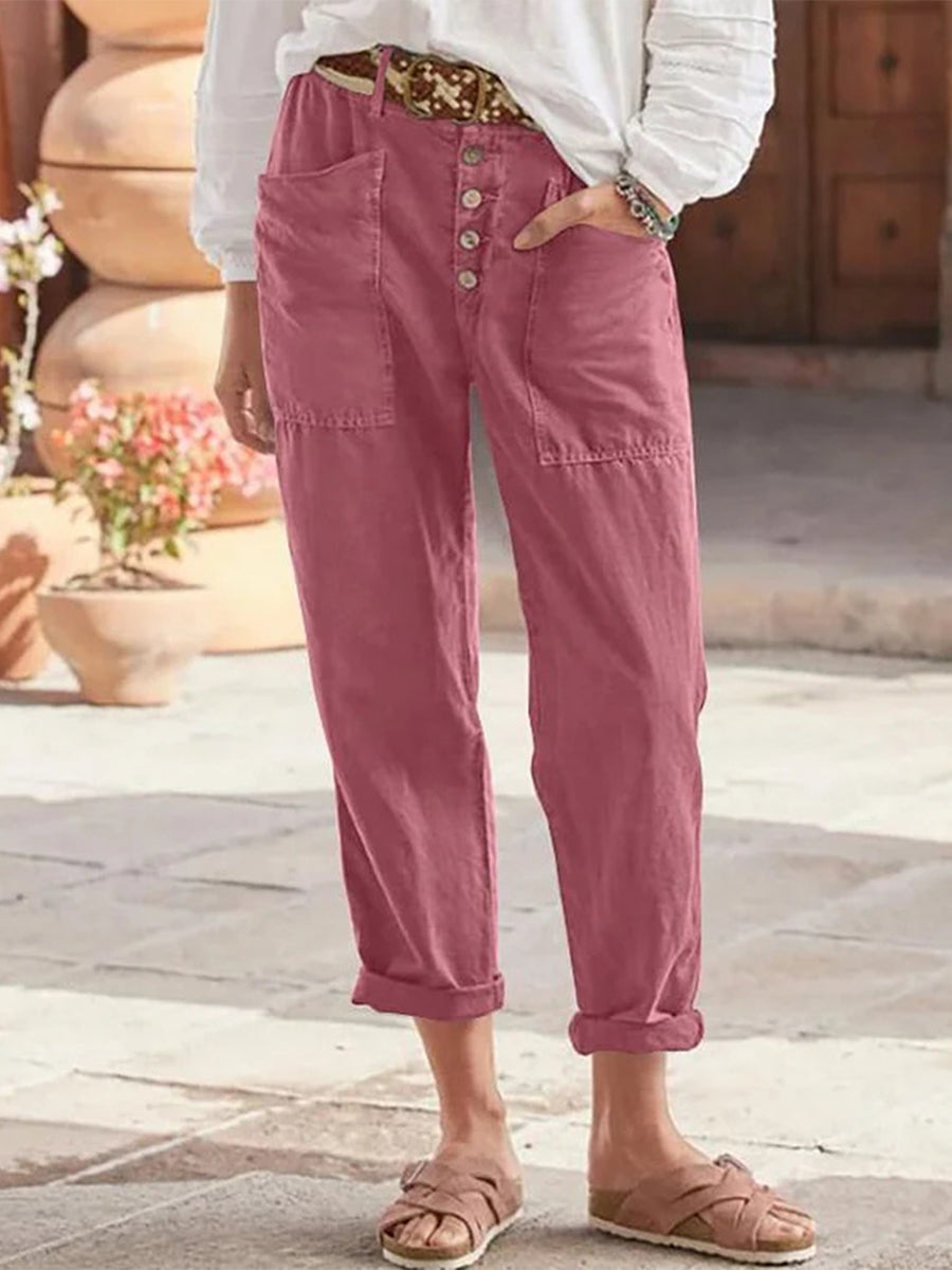 Solid Color Loose Casual Pants
