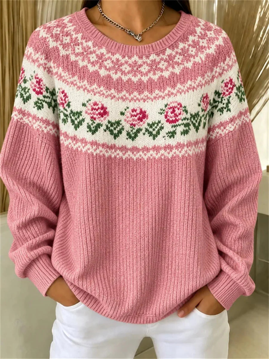 Casual Geometric Crew Neck Long Sleeve Sweatshirt
