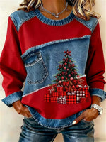 Vintage Christmas Crew Neck Long Sleeve Sweatshirt