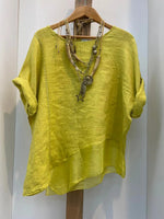 Yellow Irregular Loose Round Neck Blouse