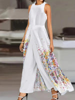 Floral Print Sleeveless Two Piece Set