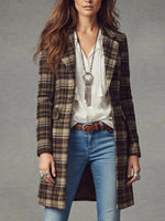 Classic Brown Check Long Sleeve Blazer