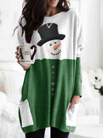 Women's Snowman Print Long Sleeve T-shirt