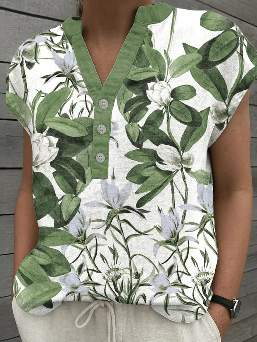 Chic Short Sleeve V-Neck Top