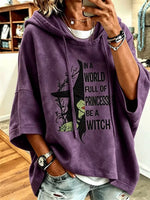 Casual Text Letters 3/4 Sleeve Hoodie