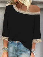 Trendy Off the Shoulder 3/4 Sleeve Top