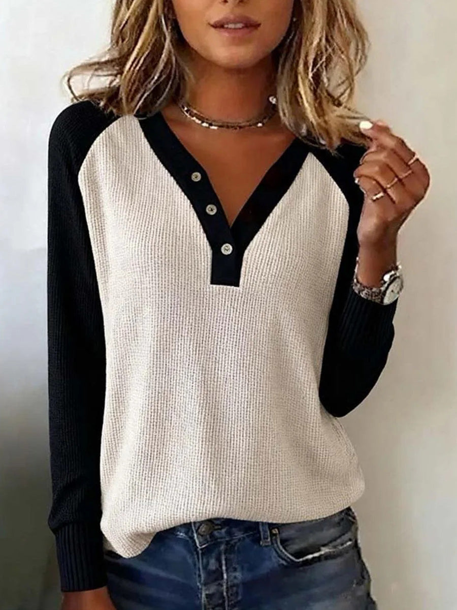Comfy Long Sleeve V-Neck Sweater
