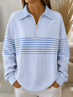 Casual Long Sleeve Striped Sweatshirt