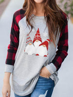 Women's Scandinavian Christmas Gnome Print Casual T-shirt