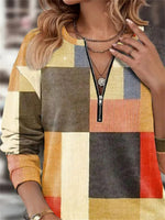 Casual Color Block Abstract Graphic Sweatshirt