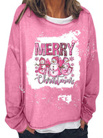 Christmas Round Neck Printed Long Sleeve Sweatshirt