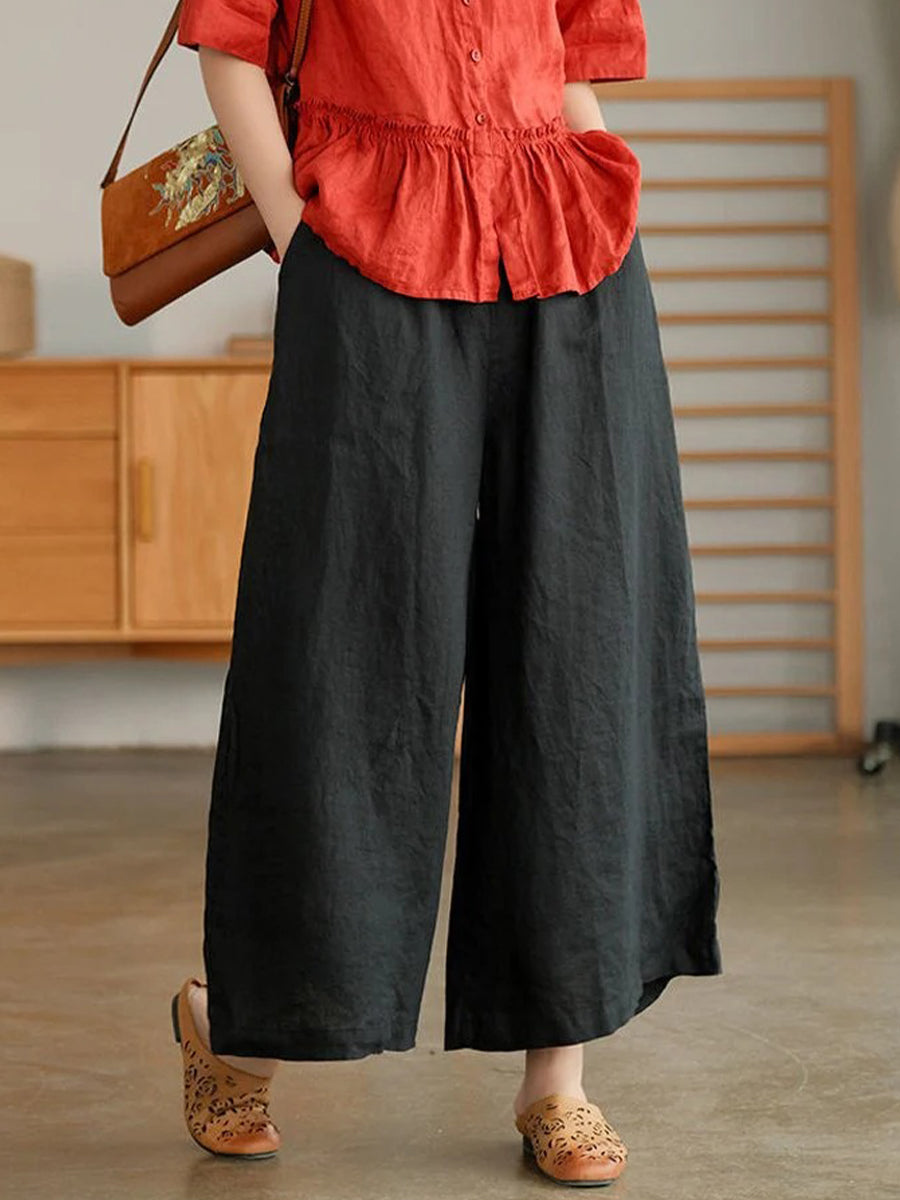 Women's Casual Loose CottonWide Leg Pants