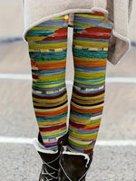 Casual Abstract Stripes Long Leggings