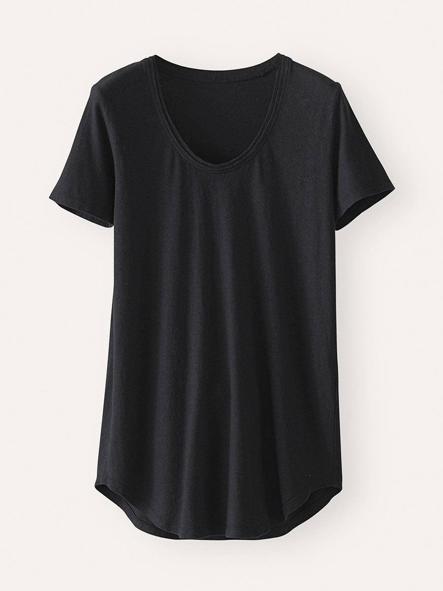 Solid Color Round Neck Casual Blouse