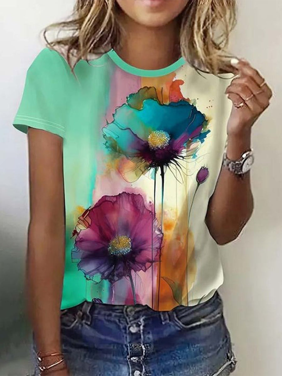 Vintage Floral Print T-Shirt