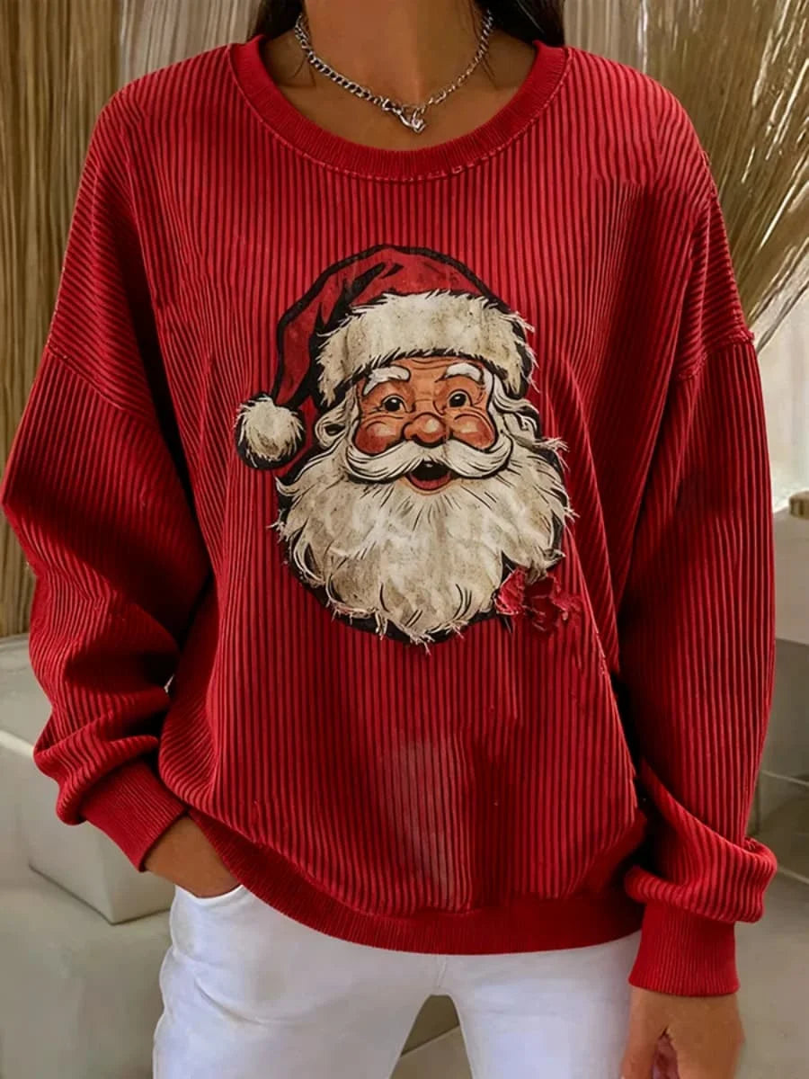 Casual Santa Claus Crew Neck Long Sleeve Sweatshirt