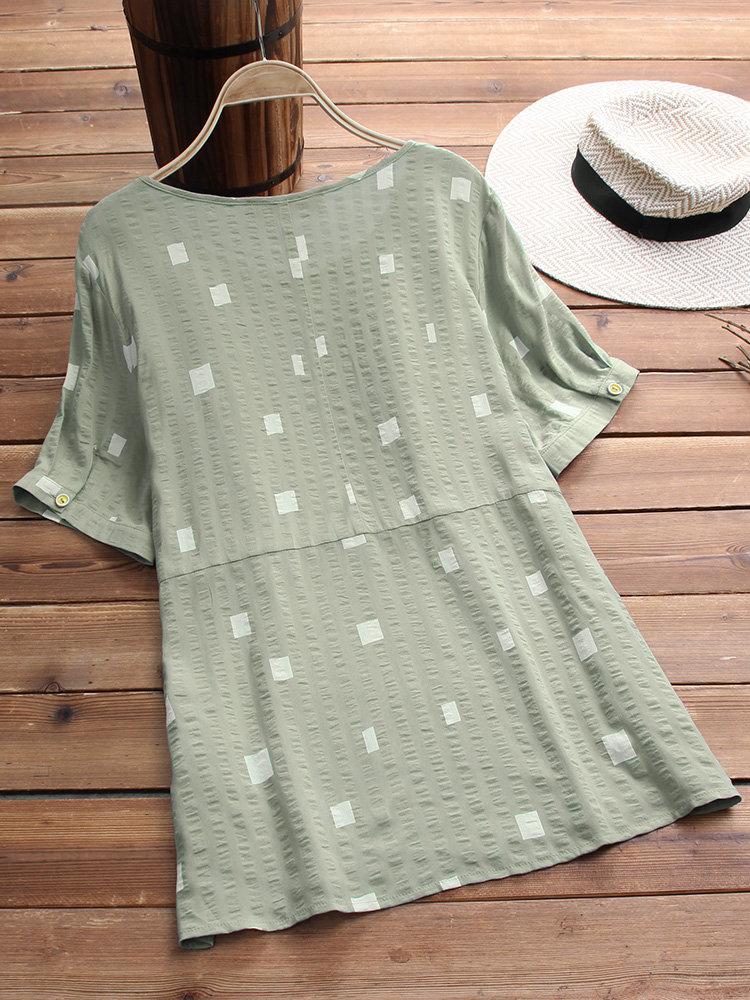 Short Sleeve Geometric Print Casual T-shirt