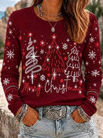 Casual Geometric Crew Neck Long Sleeve T-shirt