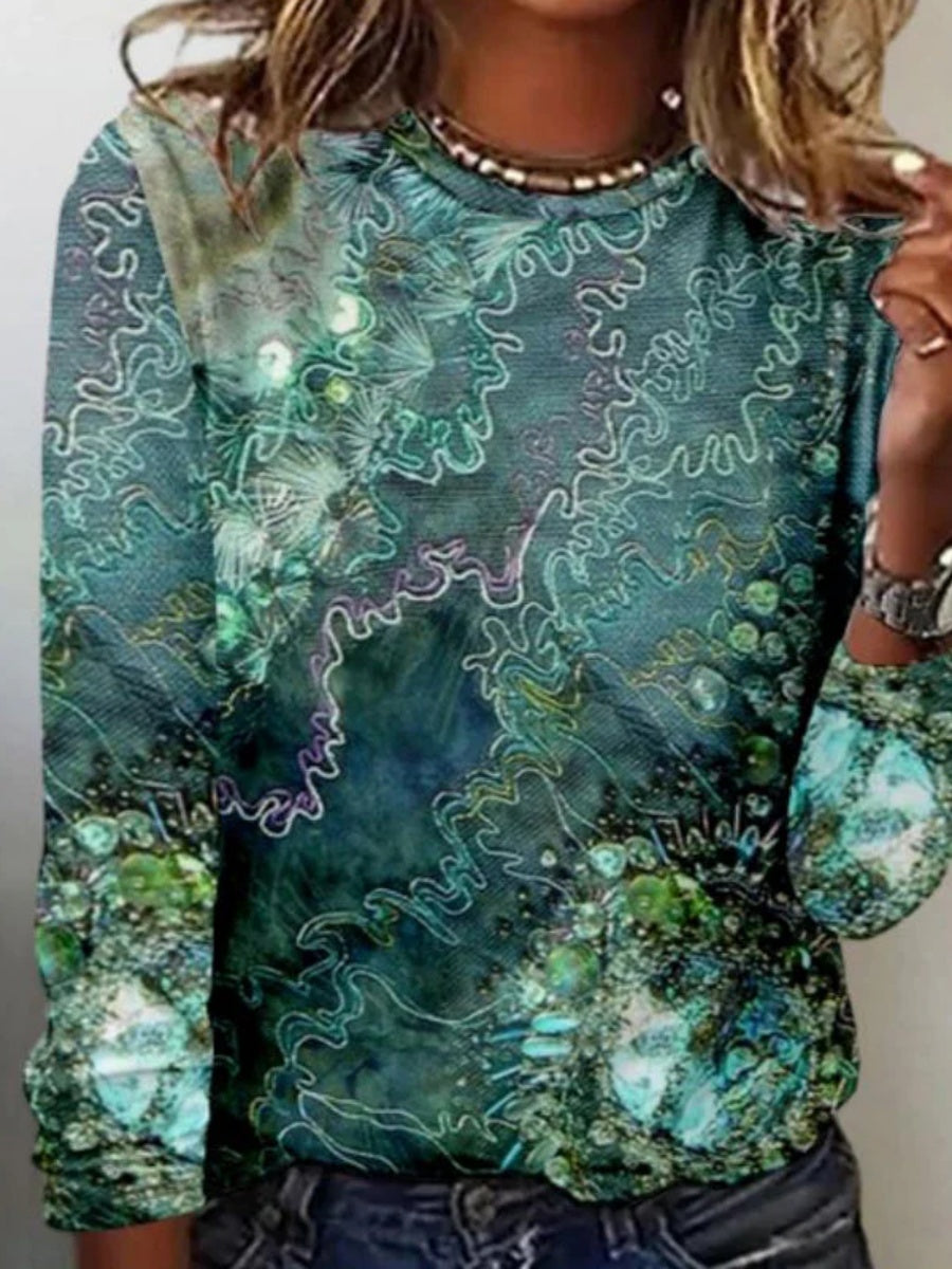 Vintage Abstract Print T-Shirt