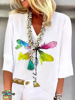 Chic Animal Print 3/4 Sleeve Top