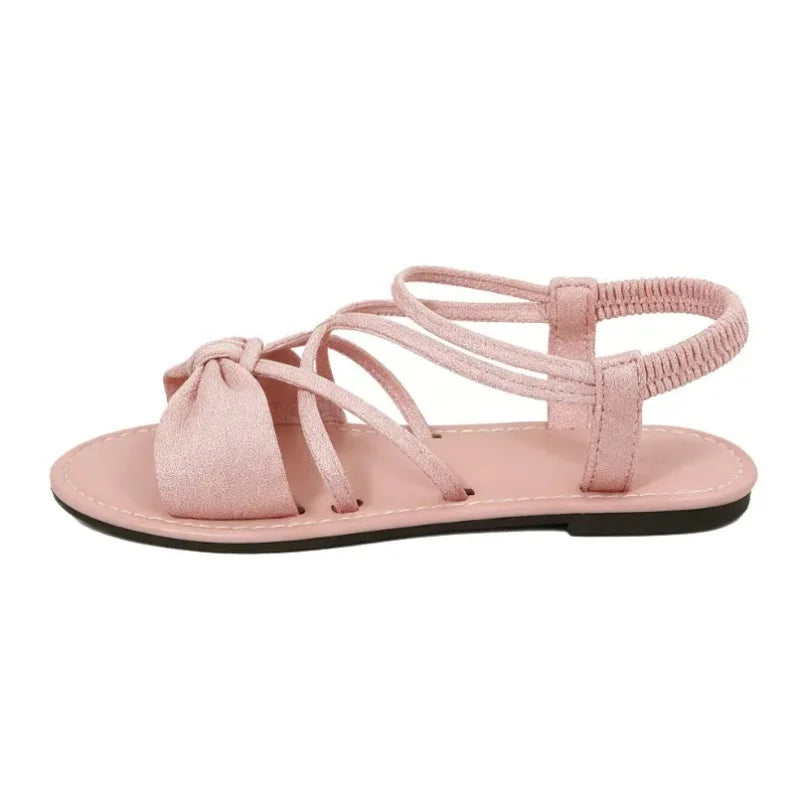 Women's Knot-Front Elastic Ankle Sandals