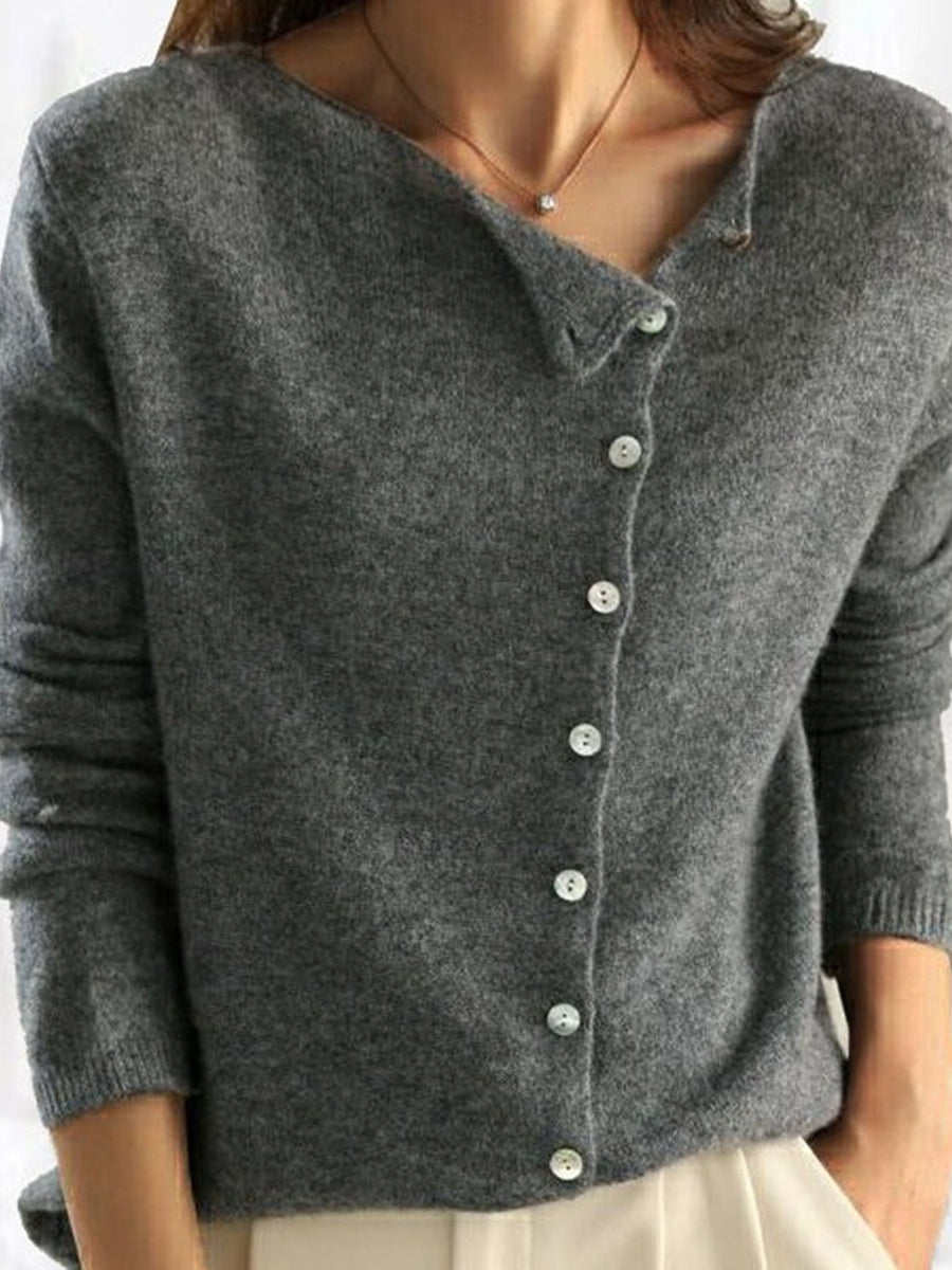 Simple Plain Long Sleeve Sweater