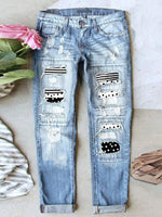 Stretch Ripped Frayed Raw Hem Distressed Jeans