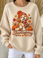 Casual Text Letters Crew Neck Long Sleeve Sweatshirt